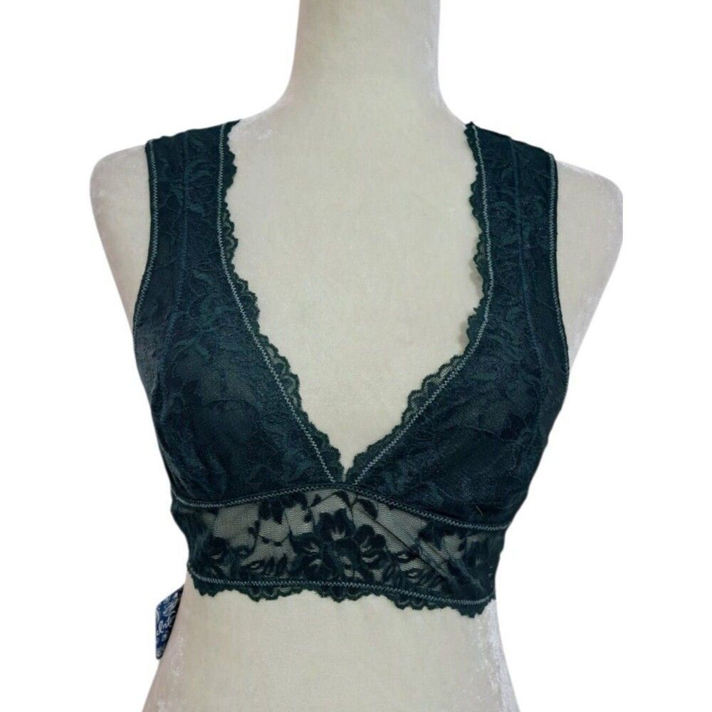 Free People Women's Green Lace Bralette Boho Sz Small